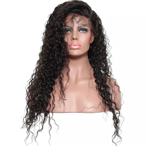20”LaceFront Human 180%  Brazilian Curly WIG main image 6